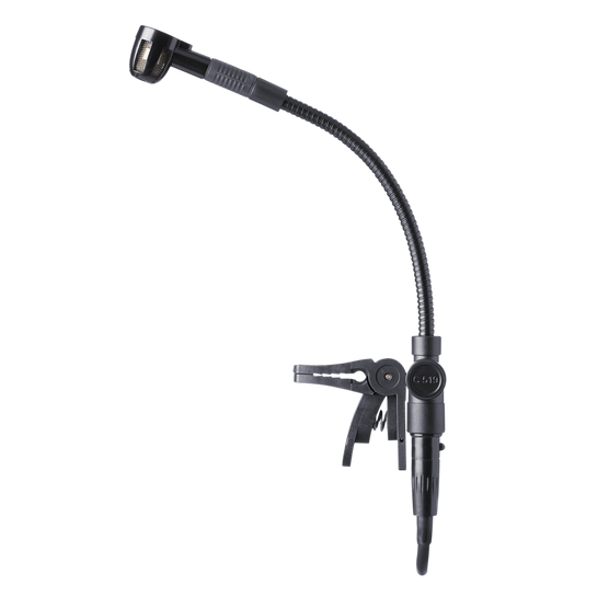 CLIP-ON MIC WITH MINIATURE GOOSENECK FOR WIND INSTRUMENTS WITH MINI XLR CONNECTOR FOR USE